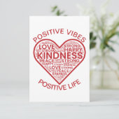 Positive Vibes Positive Life Flat Card (Stehend Vorderseite)