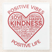 Positive Vibes Positive Life Glass Untersetzer (Vorderseite)