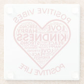 Positive Vibes Positive Life Glass Untersetzer (Rückseite)