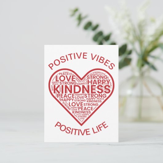 Positive Vibes Positive Life Postcard Postkarte (Stehend Vorderseite)