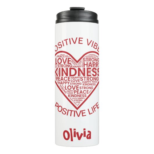 Positive Vibes Positive Life Thermal Tumbler Thermosbecher (Vorderseite)