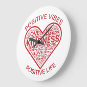 Positive Vibes Positive Life Wall Clock Große Wanduhr (Winkel)
