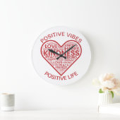 Positive Vibes Positive Life Wall Clock Große Wanduhr (Zuhause)