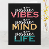 Positive Vibes Positive Mind Positive Life Karte (Gelbe Blume)