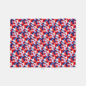 Positive Vibes Red Blue White Fleecedecke (Vorderseite (Horizontal))