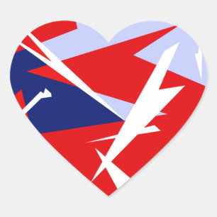 Positive Vibes Red Blue White Herz-Aufkleber