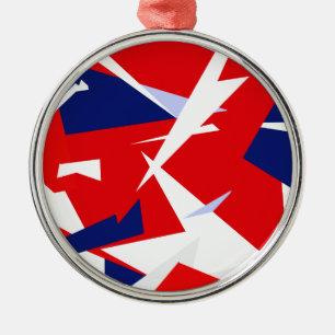 Positive Vibes Red Blue White Ornament Aus Metall