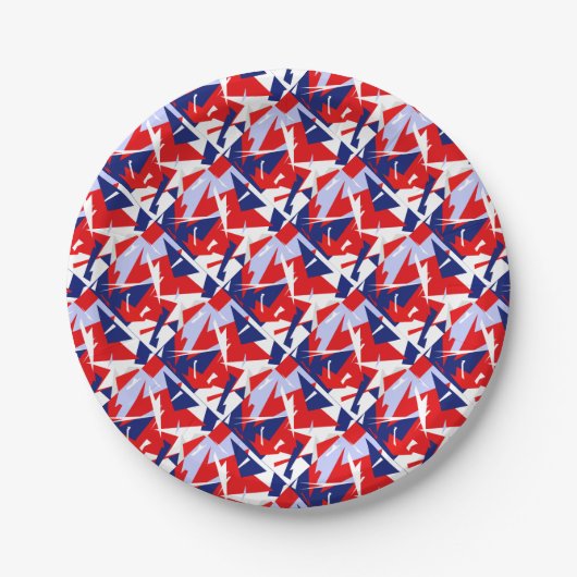 Positive Vibes Red Blue White Pappteller (Vorderseite)