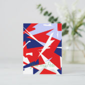Positive Vibes Red Blue White Postkarte (Stehend Vorderseite)