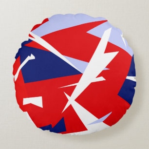Positive Vibes Red Blue White Rundes Kissen