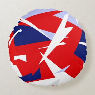 Positive Vibes Red Blue White Rundes Kissen