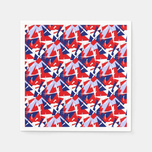 Positive Vibes Red Blue White Serviette (Vorderseite)