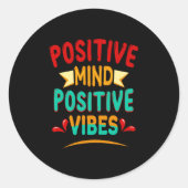 Positive Vibes Runder Aufkleber (Vorderseite)