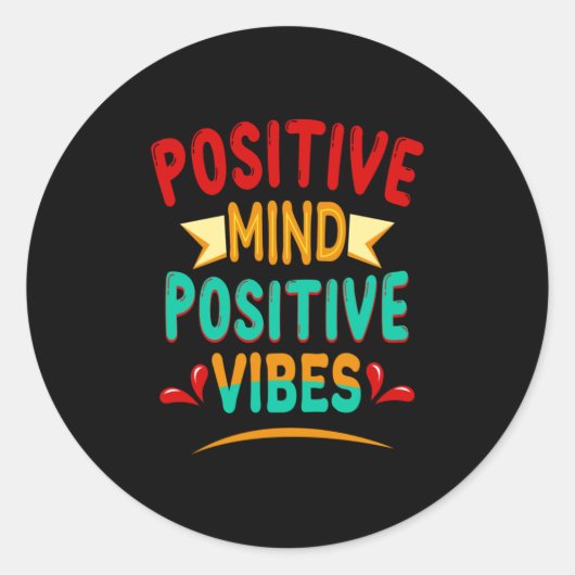 Positive Vibes Runder Aufkleber (Vorderseite)