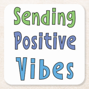 Positive Vibes senden Rechteckiger Pappuntersetzer