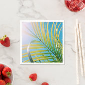 Positive Vibes Sunny Palm Tree Leaf Papier Napkin Serviette (Beispiel)