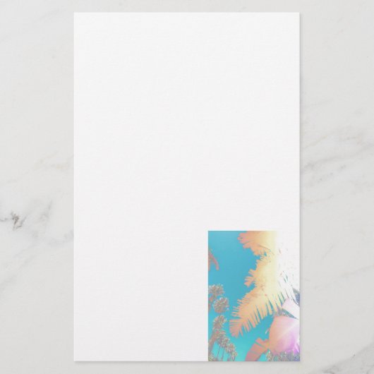 Positive Vibes Tropical Palm Trees Briefpapier (Vorderseite)