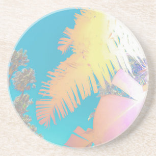 Positive Vibes Tropical Palm Trees Getränkeuntersetzer