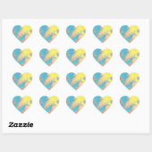 Positive Vibes Tropical Palm Trees Herz-Aufkleber (Blatt)