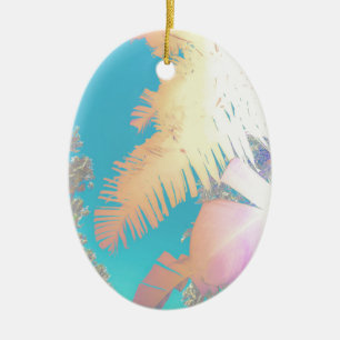 Positive Vibes Tropical Palm Trees Keramik Ornament