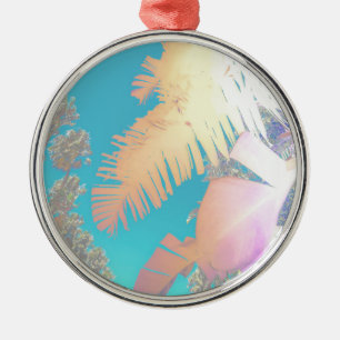 Positive Vibes Tropical Palm Trees Ornament Aus Metall