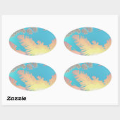 Positive Vibes Tropical Palm Trees Ovaler Aufkleber (Blatt)