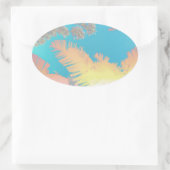 Positive Vibes Tropical Palm Trees Ovaler Aufkleber (Tasche)