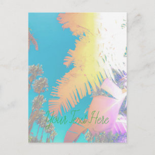 Positive Vibes Tropical Palm Trees Postkarte