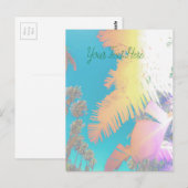 Positive Vibes Tropical Palm Trees Postkarte (Vorne/Hinten)