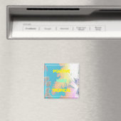 Positive Vibes Tropical Pastel Palm Trees Magnet (In Situ (Geschirrspüler))