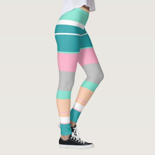 Positive Vibes Türkis und Peach Leggings (Rechts)