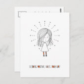 Positive Vibes Your Way Niedlich Girl senden Postkarte (Vorne/Hinten)