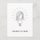 Positive Vibes Your Way Niedlich Girl senden Postkarte (Vorderseite)