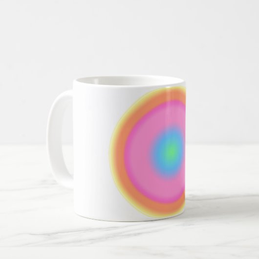 Positive Vibrationen - Farbige Radialstrahlung Kaffeetasse (Vorderseite Links)
