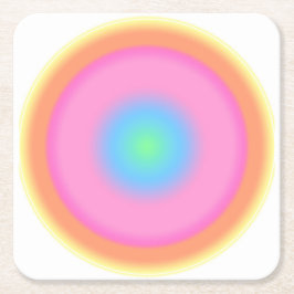 Positive Vibrationen - Farbige Radialstrahlung Rechteckiger Pappuntersetzer