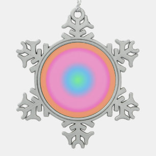 Positive Vibrationen - Farbige Radialstrahlung Schneeflocken Zinn-Ornament