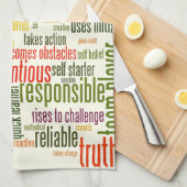 Positive Werte für motivierend Wörter #4 Geschirrtuch (Viertel Falte)