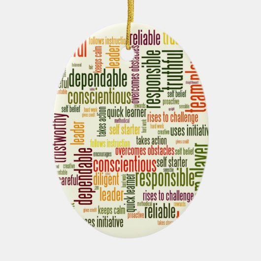 Positive Werte für motivierend Wörter #4 Keramik Ornament (Vorne)