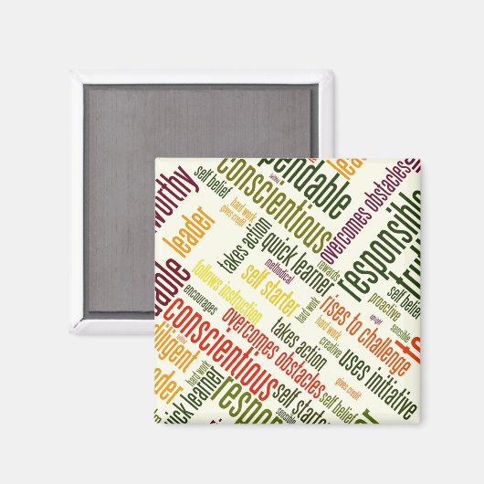 Positive Werte für motivierend Wörter #4 Magnet (Vorderseite/Rückseite)