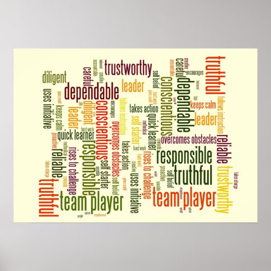 Positive Werte für motivierend Wörter #4 Poster (Vorne)