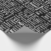 Positive Word Cloud auf schwarz Geschenkpapier (Ecke)
