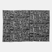 Positive Word Cloud auf schwarz Geschirrtuch (Horizontal)