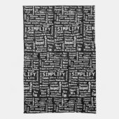 Positive Word Cloud auf schwarz Geschirrtuch (Vertikal)