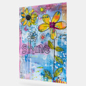 *~* Positive Words SHINE Doodle Floral Acrylschild (Winkel)