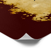 POSITIVE WORTE 3D Goldener Text auf Pergament-Plak Poster (Ecke)