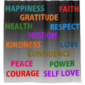 Positive Worte Duschvorhang (Vorderseite)