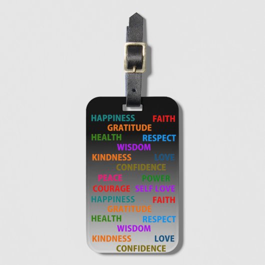 Positive Worte Gepäckanhänger (Vorderseite Vertikal)