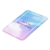 Positive Worte mit pastellfarbenen Wolken und eine Magnet (Linke Seite)