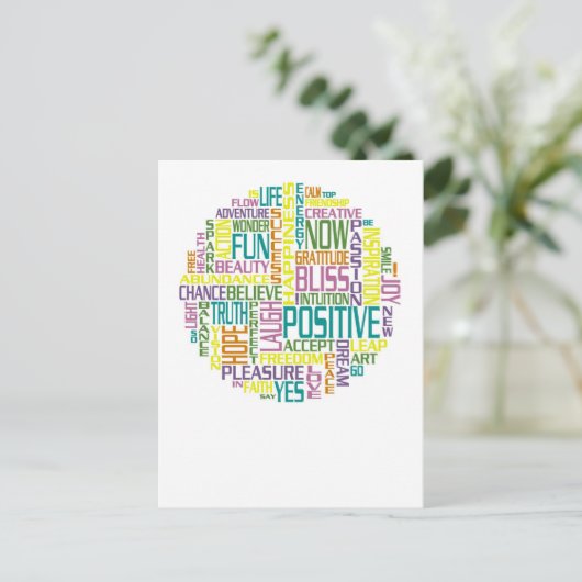 Positive Worte Postkarte (Stehend Vorderseite)