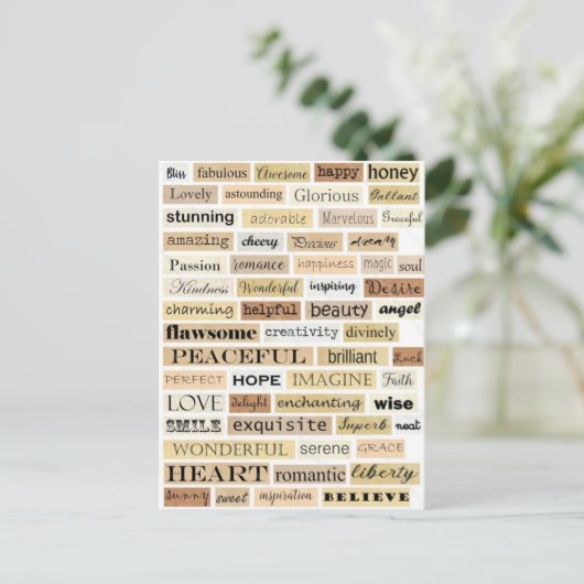 Positive Worte Postkarte (Stehend Vorderseite)